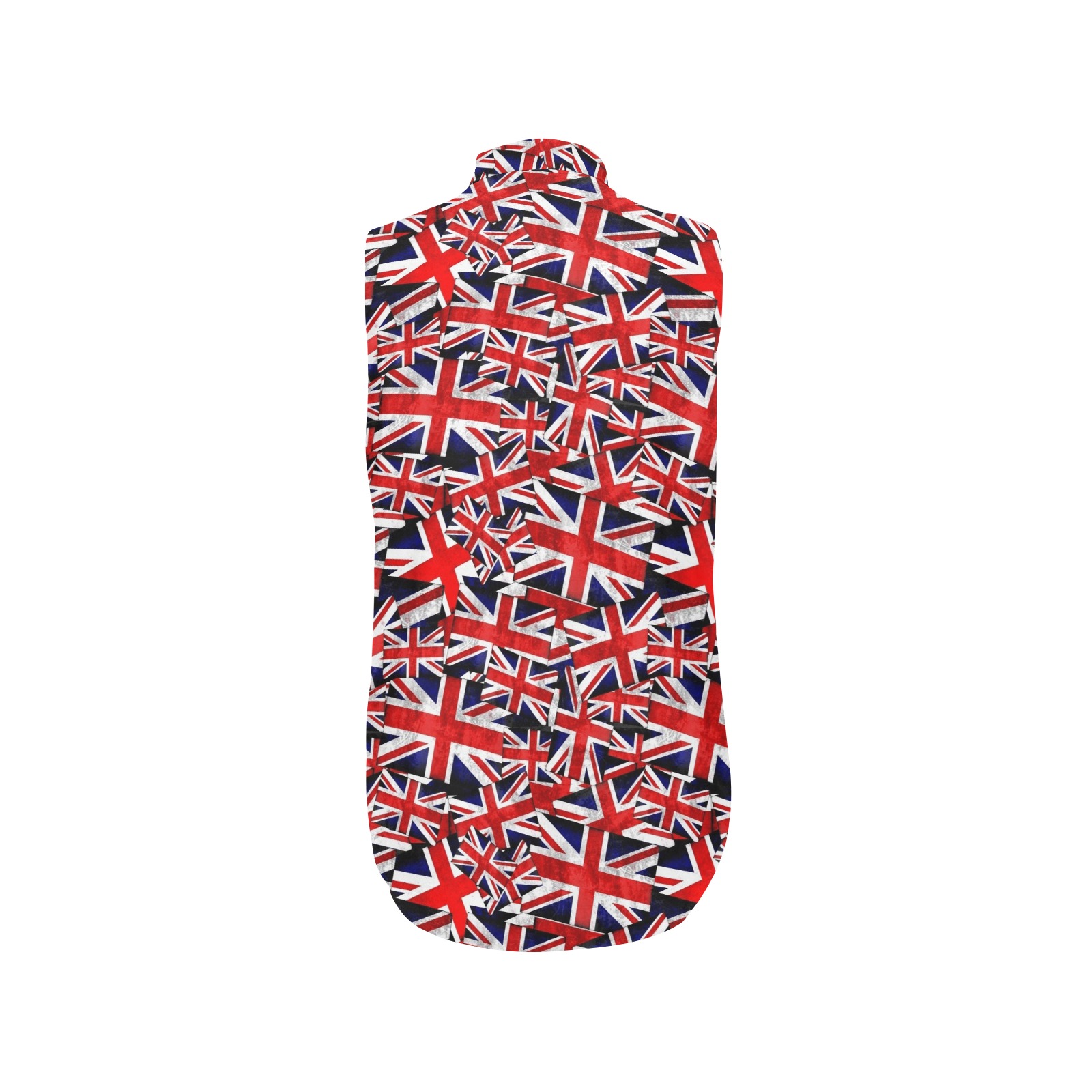 Union Jack British Flag Women's Bow Tie V-Neck Sleeveless Shirt (Model T69)