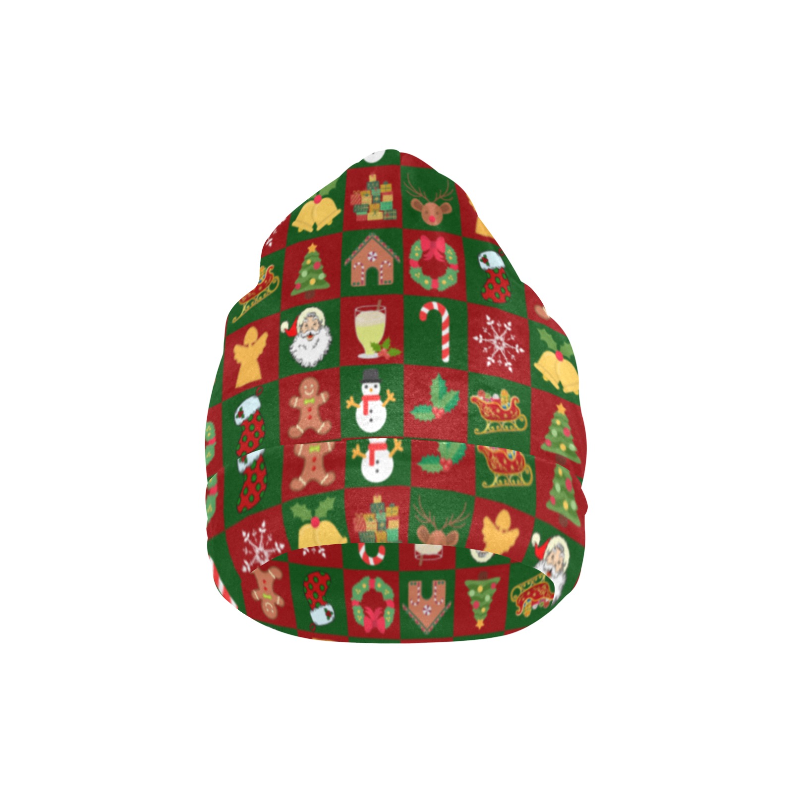 Christmas Checkered All Over Print Beanie for Adults