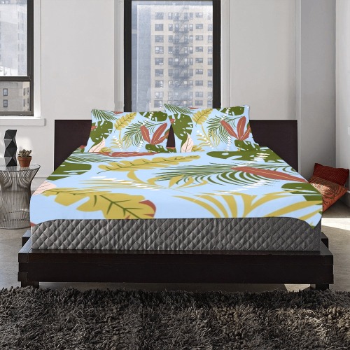 Colorful Tropical Pattern (10) 3-Piece Bedding Set