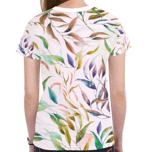 Painting colorful leaves 78 New All Over Print T-shirt for Women (Model T45)