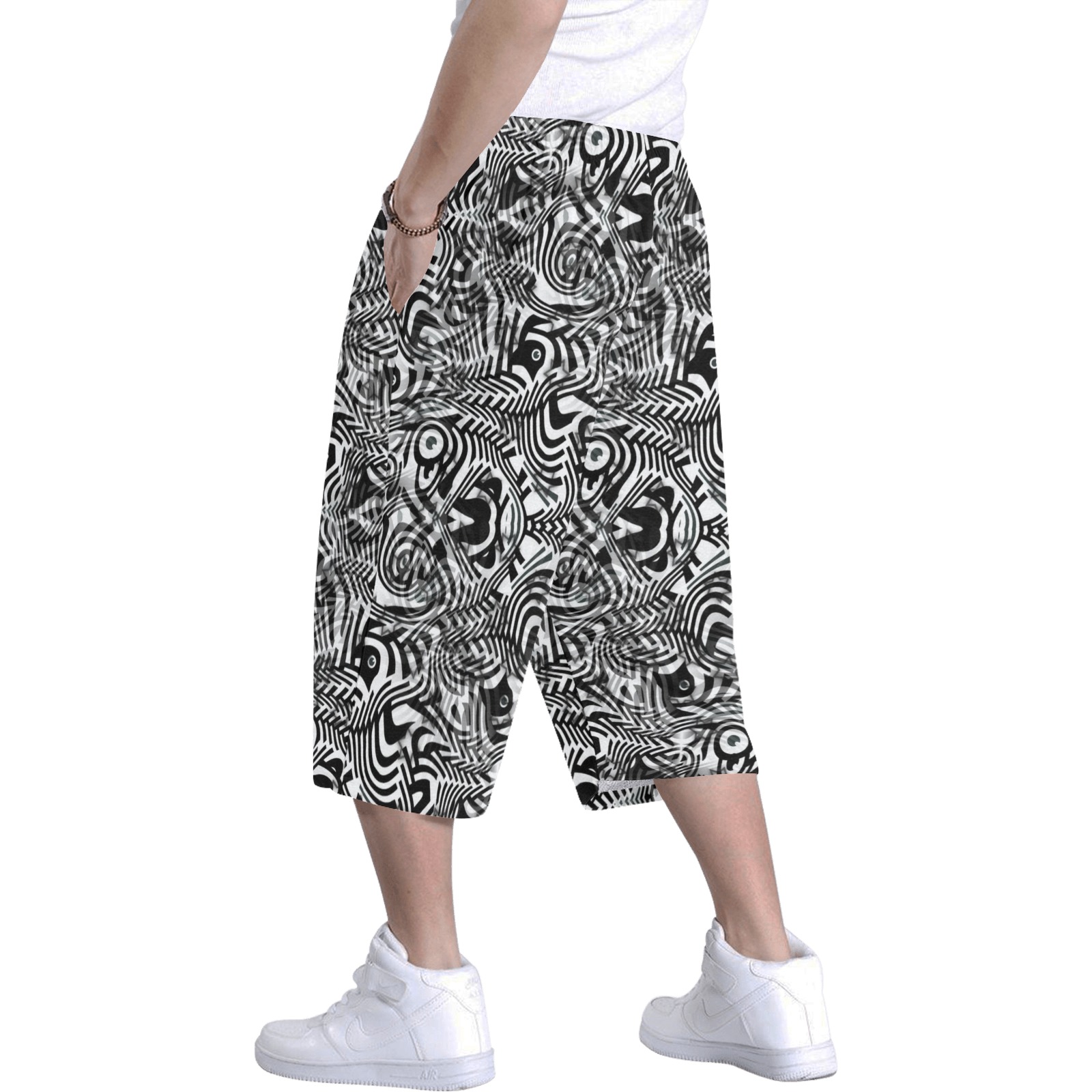 Zebra by Artdream Men's All Over Print Baggy Shorts (Model L37)