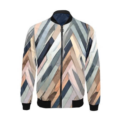Chevron-like abstract art pattern. Pastel colors All Over Print Bomber Jacket for Men (Model H19)