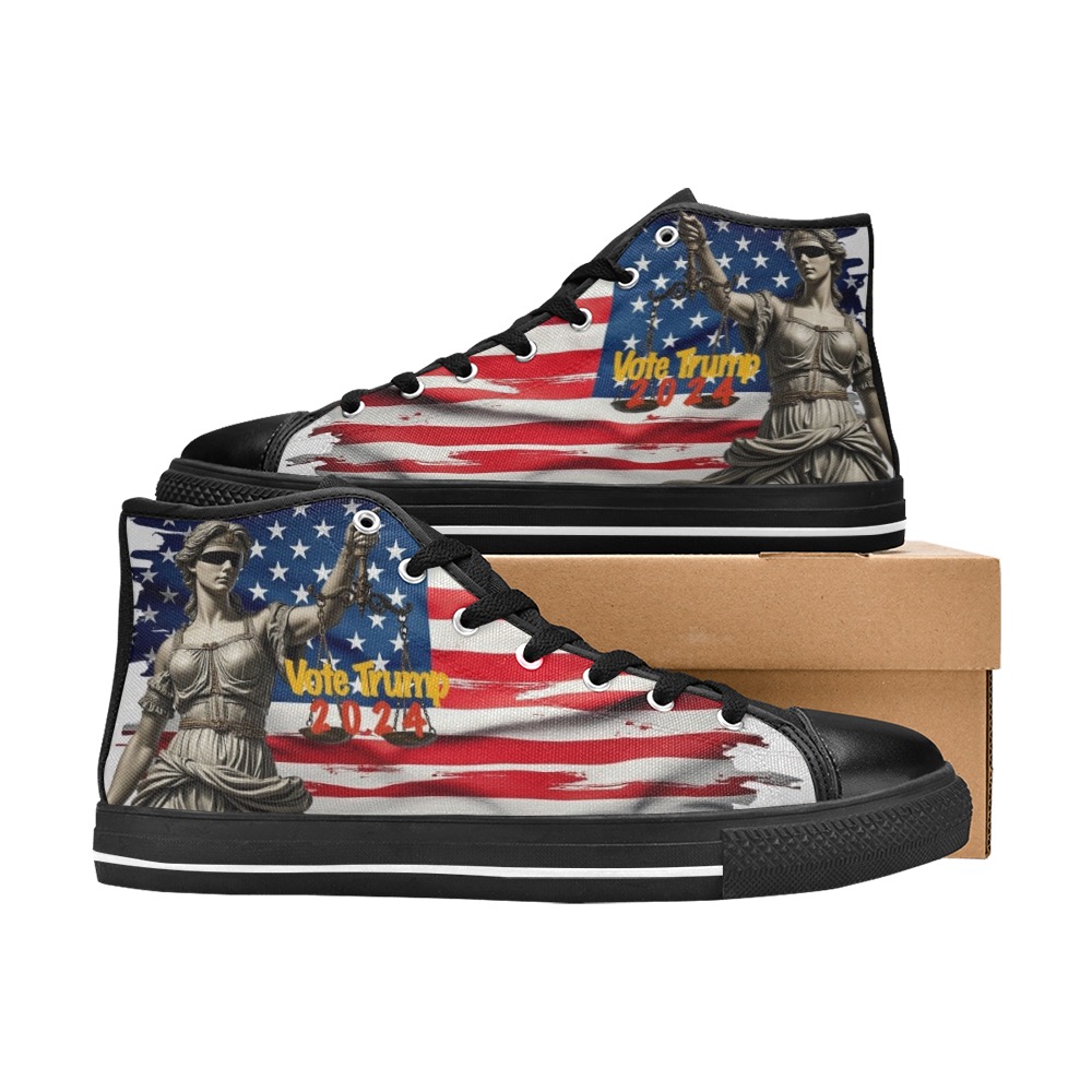 mensBVoteTrumpFlag Men’s Classic High Top Canvas Shoes (Model 017)