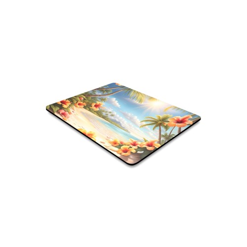 Palm Trees White Sand Beach Tropical Paradise Rectangle Mousepad