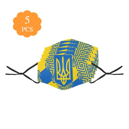 UKRAINE 2 3D Mouth Mask with Drawstring (Pack of 5) (Model M04)