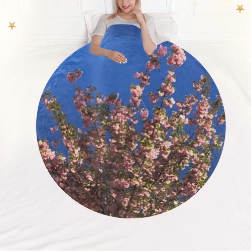 Cherry Tree Collection Circular Ultra-Soft Micro Fleece Blanket 60"