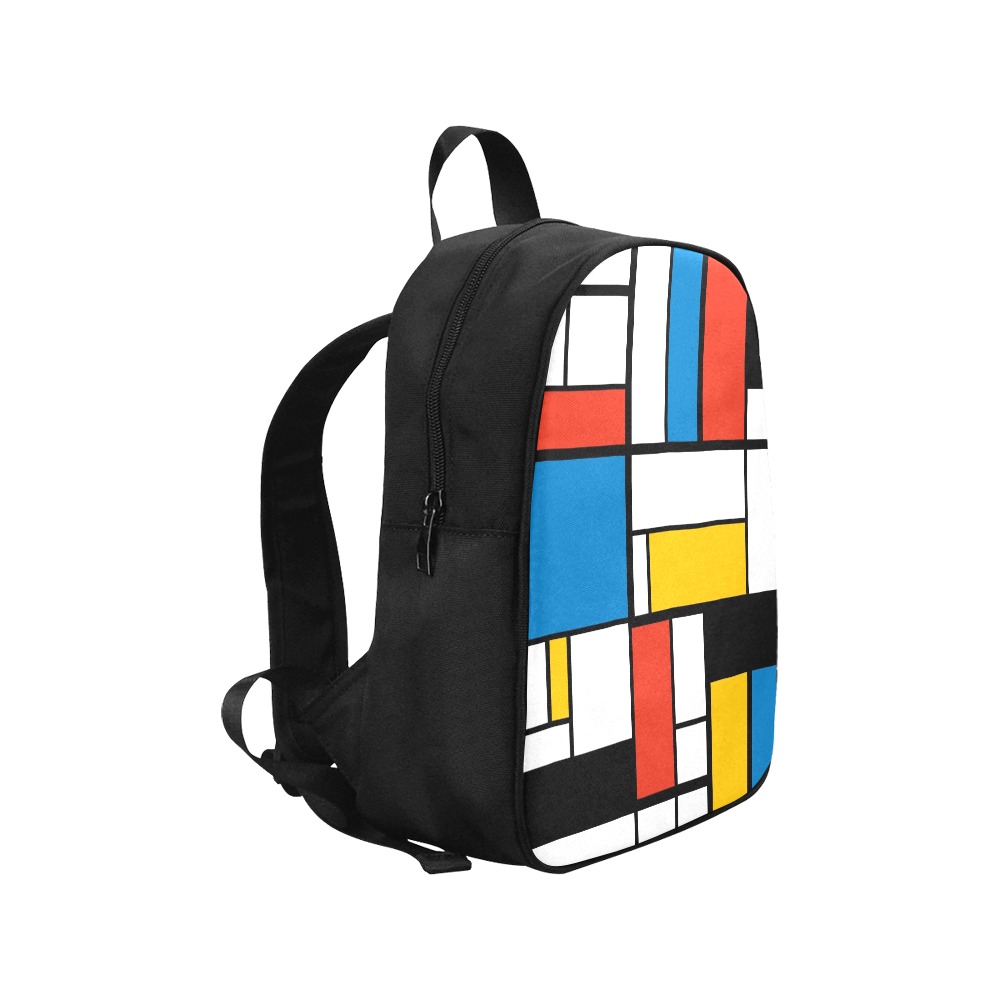 Mondrian De Stijl Modern Fabric School Backpack (Model 1682) (Medium)