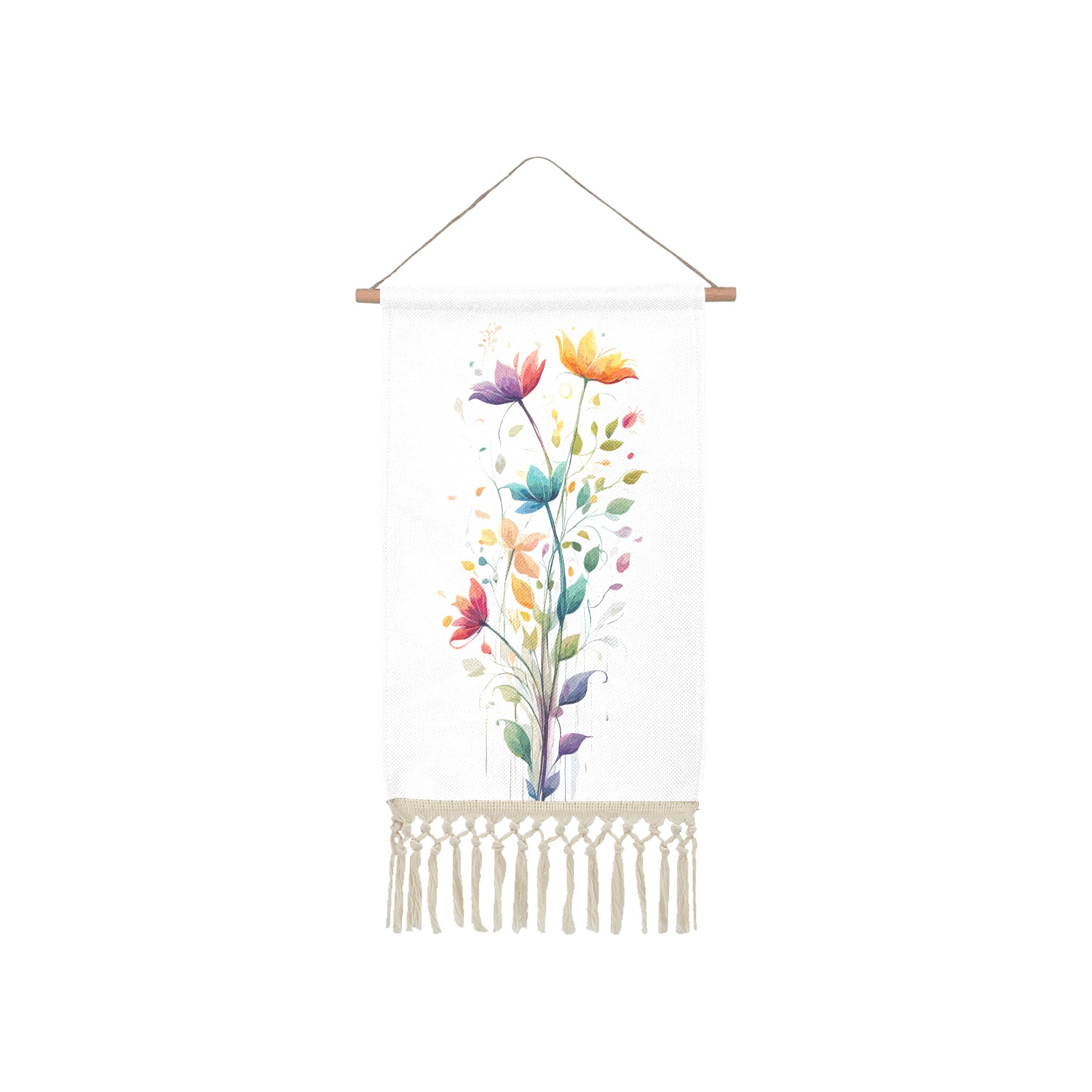 Amazing summer flowers, long stems. Colorful art. Linen Hanging Poster