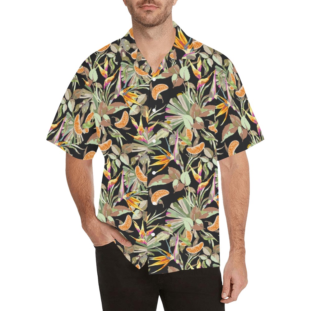 Dark modern paint tropical paradise-02 Hawaiian Shirt (Model T58)