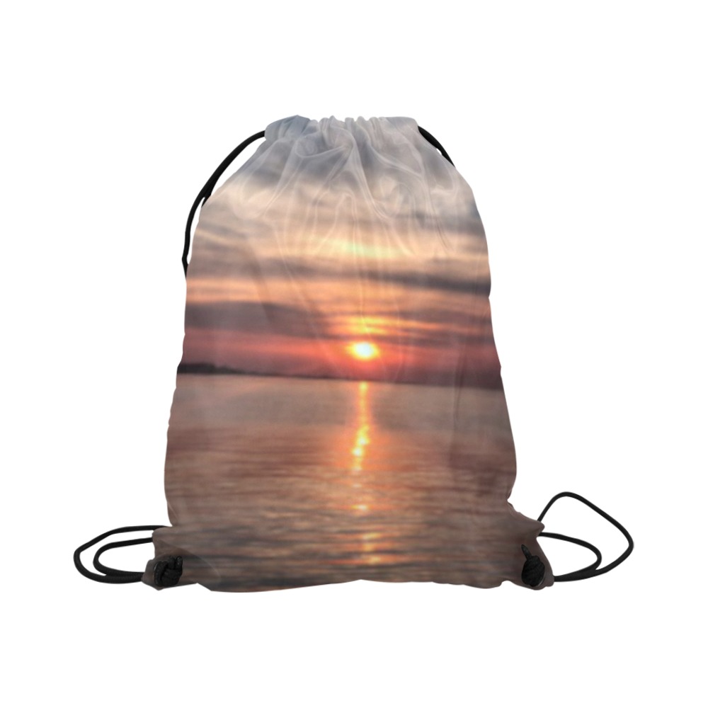 Pink Amber Sunset Collection Large Drawstring Bag Model 1604 (Twin Sides)  16.5"(W) * 19.3"(H)