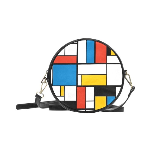 Mondrian De Stijl Modern Round Sling Bag (Model 1647)