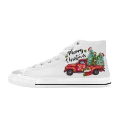 MerrychristmasTruck High Top Canvas Shoes for Kid (Model 017)