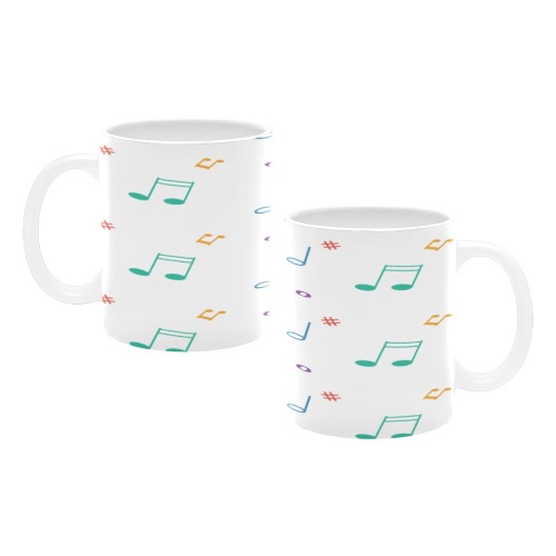 Colorful music notes pattern White Mug(11OZ)