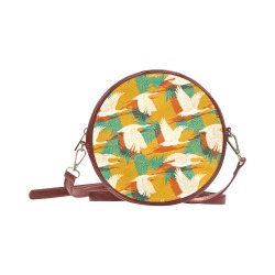 Flock cranes sunset II Round Sling Bag (Model 1647)