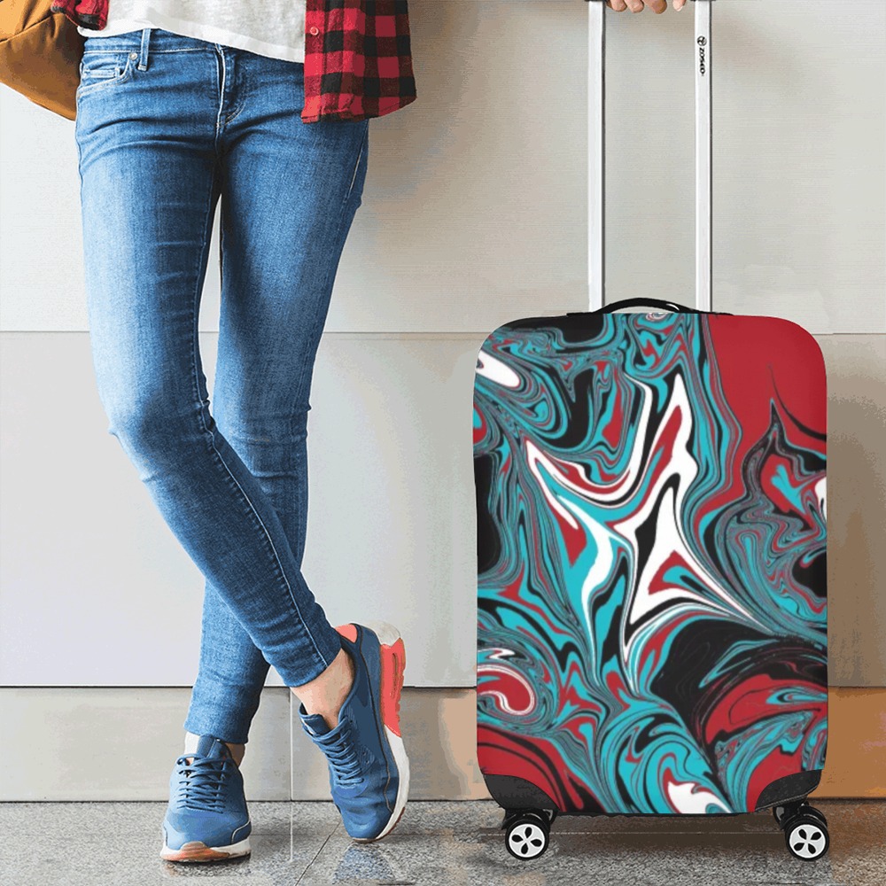 Dark Wave of Colors Luggage Cover/Small 18"-21"