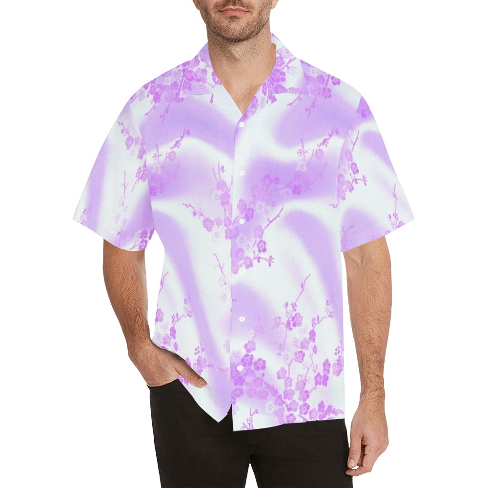 Lilac Silk Shirt Hawaiian Shirt (Model T58)