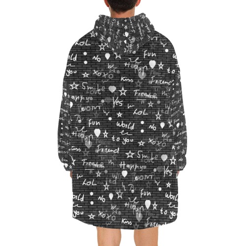 Black Wet Look by Nico Bielow Blanket Hoodie for Men