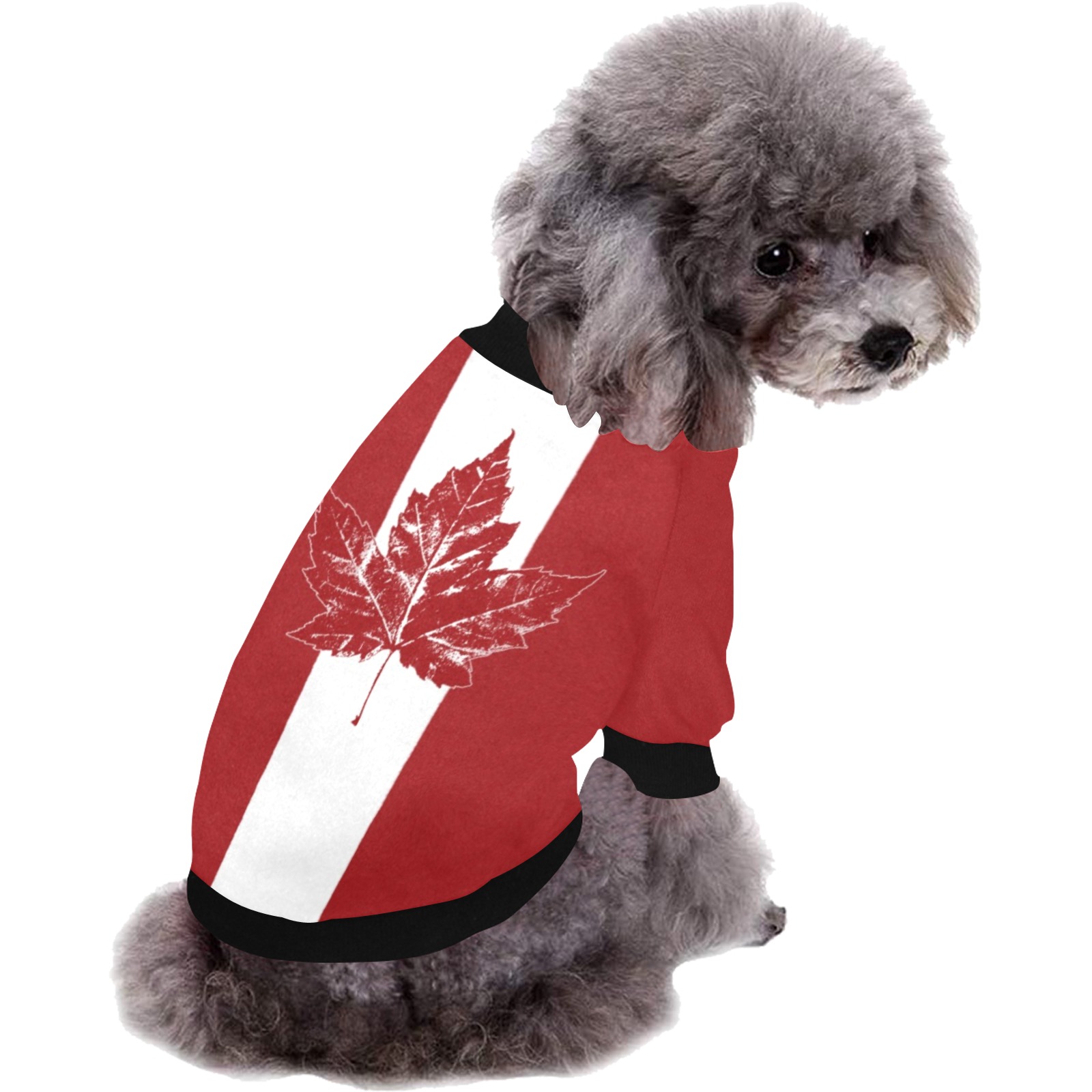 Cool Canada Dog Shirts Canada Flag Pet Dog Round Neck Shirt