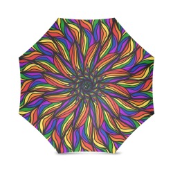 Ô Rainbow Feather Flower Tile Foldable Umbrella (Model U01)