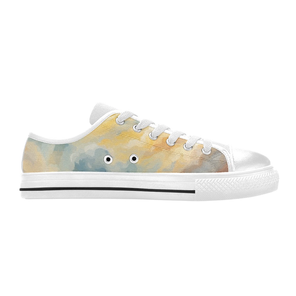 Sun is shining above the colorful clouds cool art Women's Classic Canvas Shoes (Model 018)