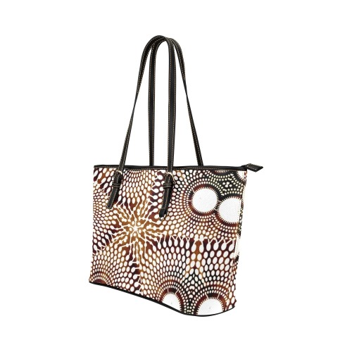 AFRICAN PRINT PATTERN 4 Leather Tote Bag/Large (Model 1651)