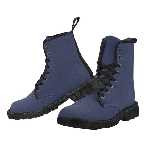 Navy blue Martin Boots for Men (Black) (Model 1203H)