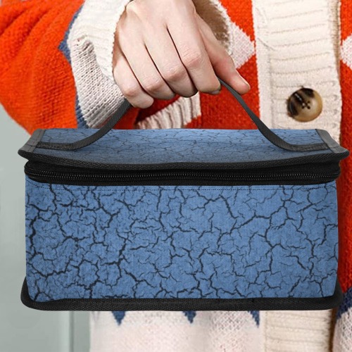 Blue Cracks Insulated Lunch Tote Portable Insulated Lunch Bag (Model 1727)