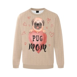Pugmom  Sweatshirt Unisex Men's Oversized Fleece Crew Sweatshirt (Model H18)