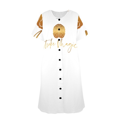 Stroke Magic Nightgown Women's Button Front House Dress