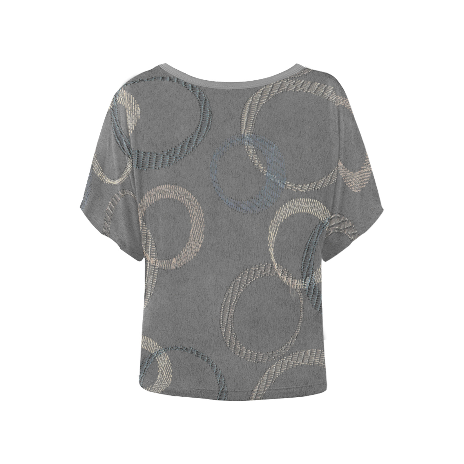 NEVERENDING CIRCLES Women's Batwing-Sleeved Blouse T shirt (Model T44)
