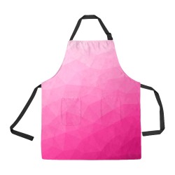 Hot pink gradient geometric mesh pattern All Over Print Apron