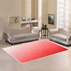 Red gradient geometric mesh pattern Area Rug7'x5'