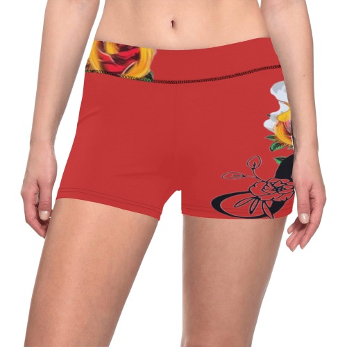 Aromatherapy Apparel Graphic Short leggings Red Women's All Over Print Short Leggings (Model L28)