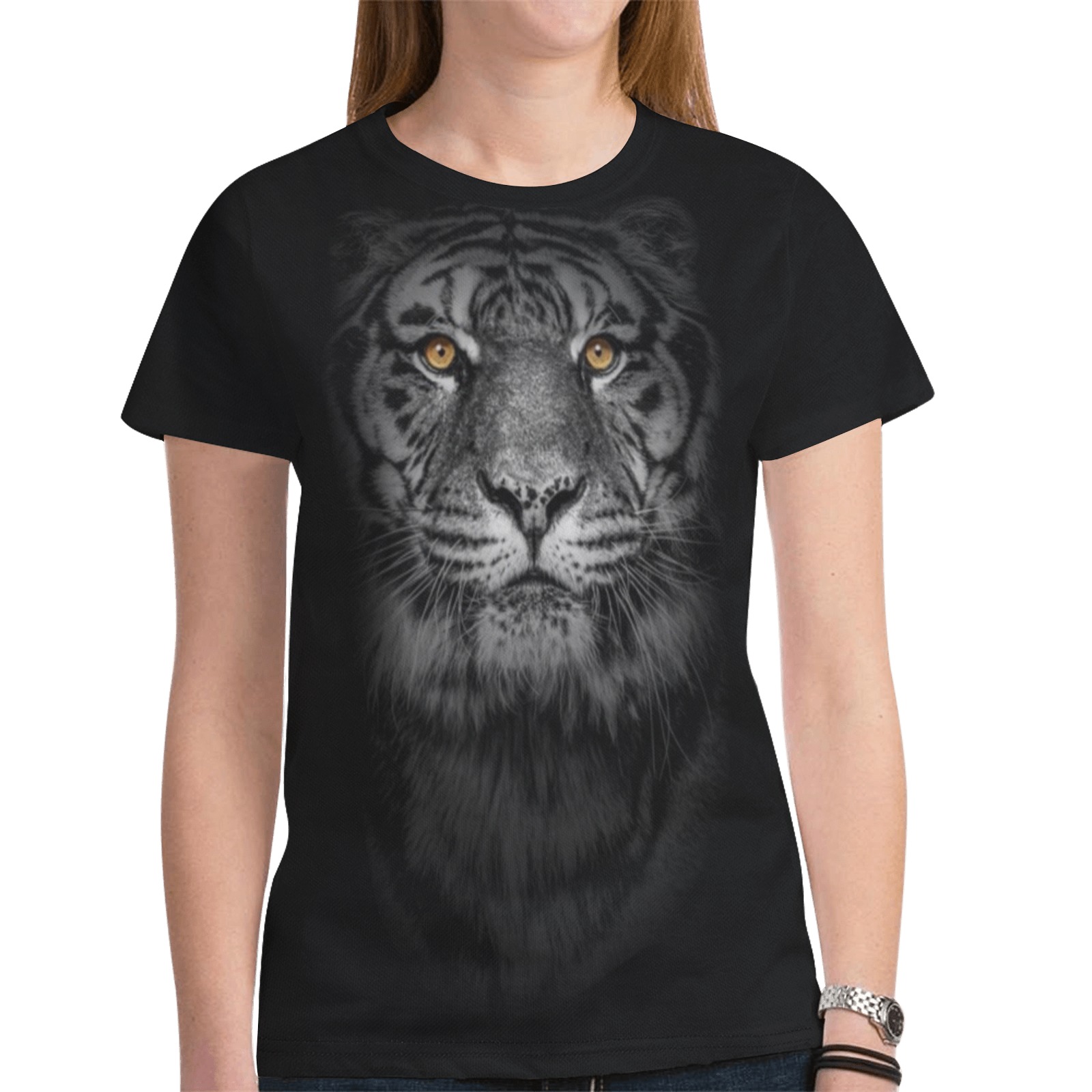 Tiger - Biodiversity New All Over Print T-shirt for Women (Model T45)