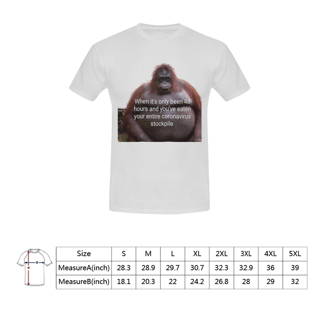 MEME ME MOFO Corona Virus Monkey Men's T-Shirt in USA Size (Front Printing Only)