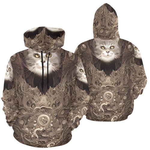 cat king All Over Print Hoodie for Men (USA Size) (Model H13)