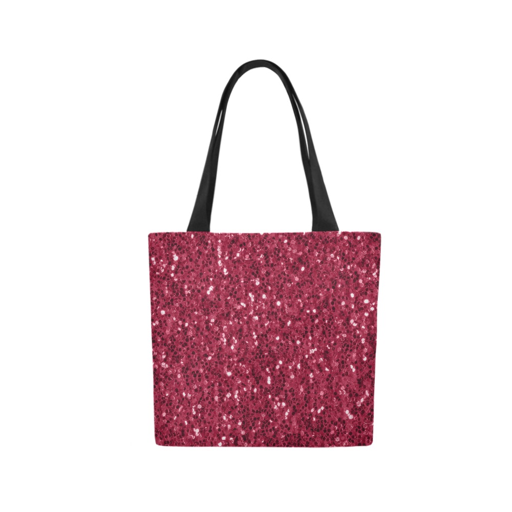 Magenta dark pink red faux sparkles glitter Canvas Tote Bag (Model 1657)