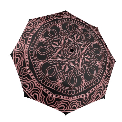 mandala 3D-13 rose orange Semi-Automatic Foldable Umbrella (Model U12)