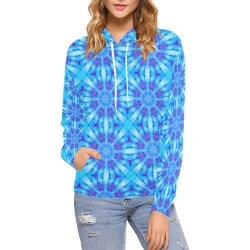 Teal and Pink Tie Dye All Over Print Hoodie for Women (USA Size) (Model H13)