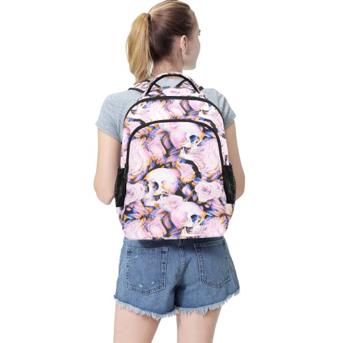 Psychedelic Pink Skull Multifunctional Backpack (Model 1731)