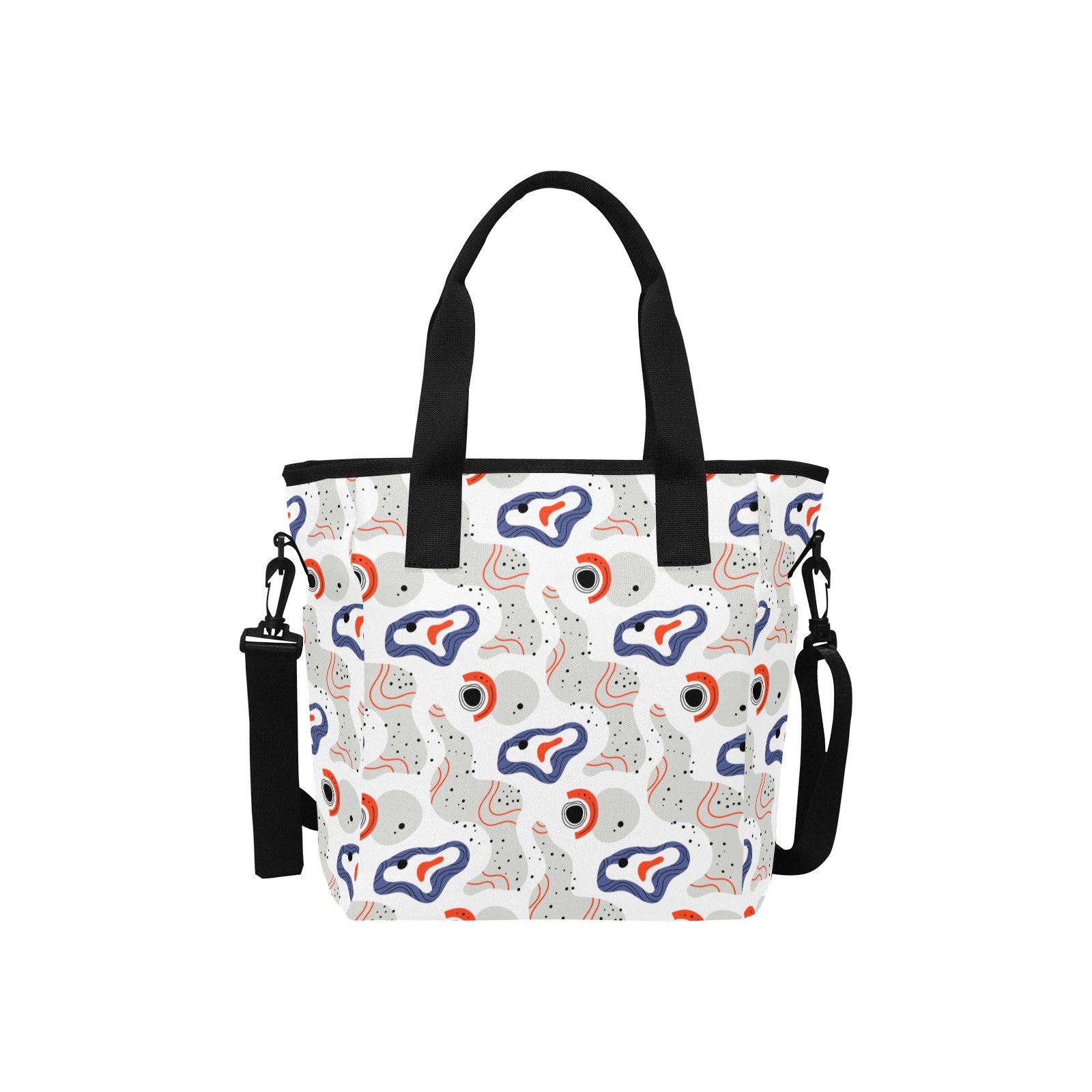 Elegant Abstract Mid Century Pattern Insulated Tote Bag with Shoulder Strap (Model 1724)