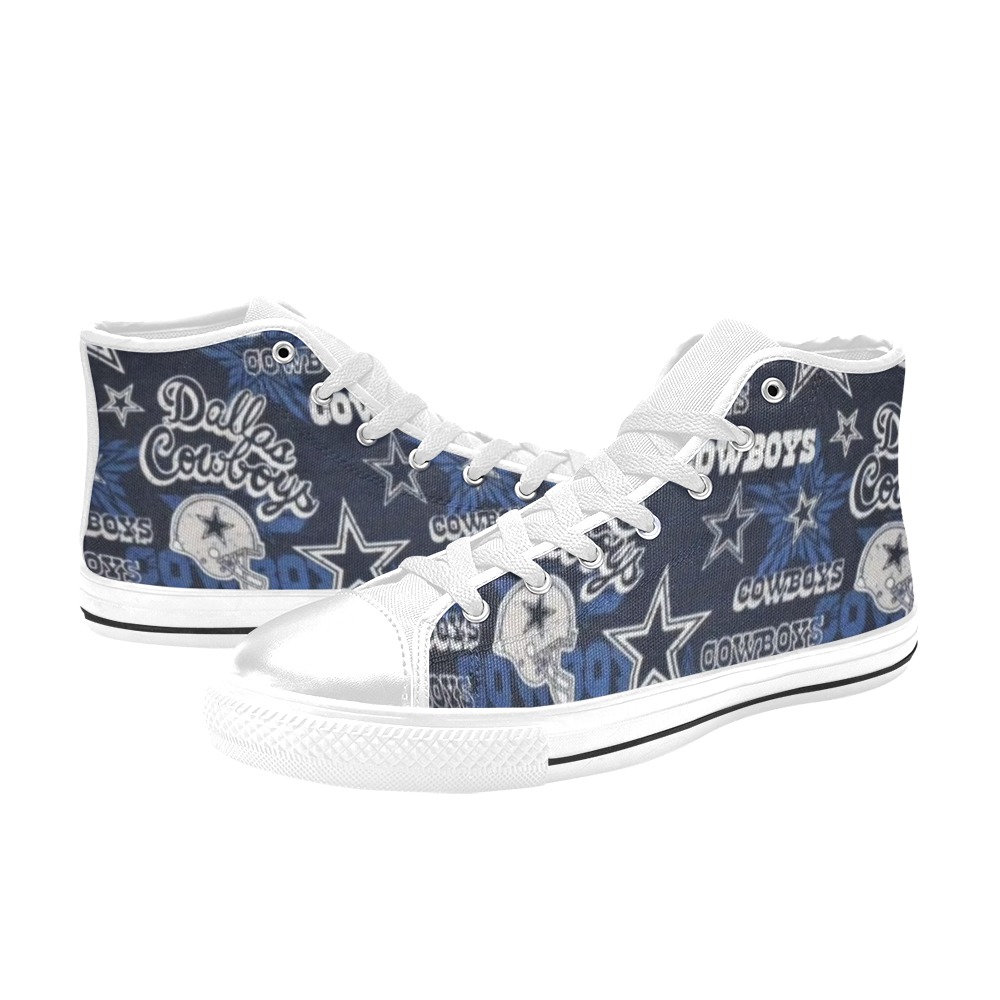 Dallas Cowboys High Top Canvas Shoes for Kid (Model 017)