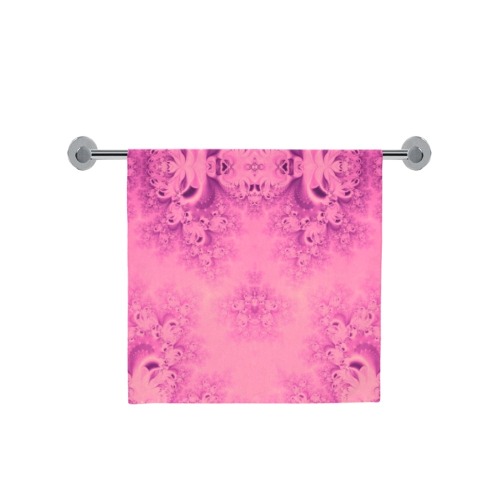 Pink Morning Frost Fractal Bath Towel 30"x56"