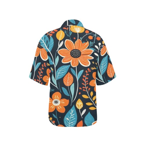 Bohemian Flowers 5 All Over Print Hawaiian Shirt for Women (Model T58)