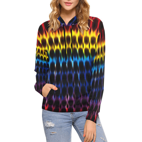 Modern Digital Hippie Tie-Dye All Over Print Hoodie for Women (USA Size) (Model H13)