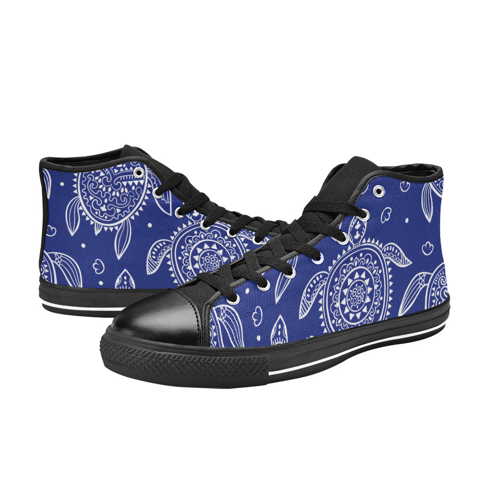 Tribal turtle pattern Men’s Classic High Top Canvas Shoes (Model 017)