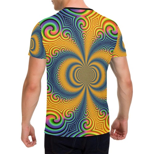 Psychedelic All Over Print T-Shirt for Men (USA Size) (Model T40)