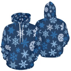 Snowflakes Blue All Over Print Hoodie for Men (USA Size) (Model H13)