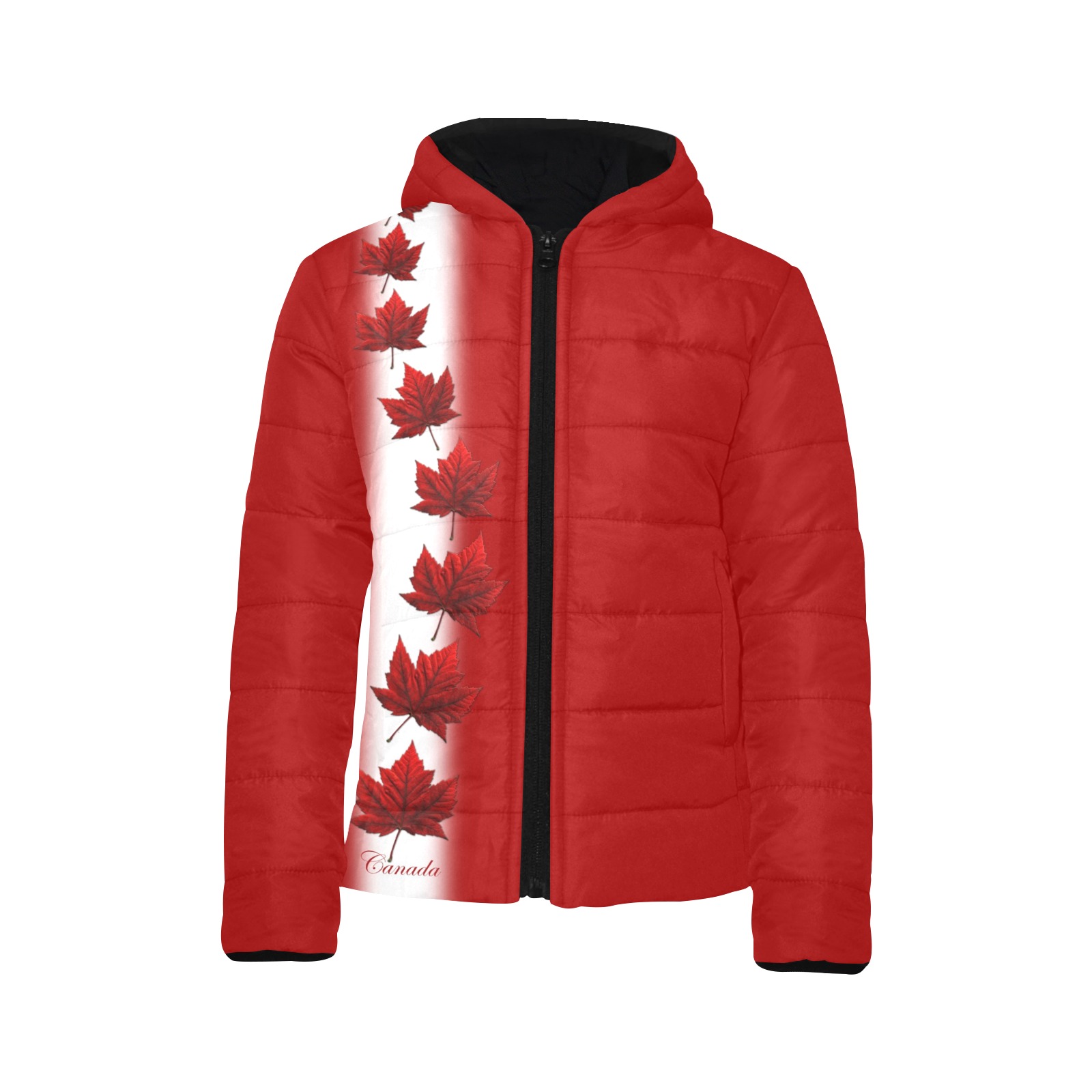Canada Souvenir Puffy Coat Kids' Padded Hooded Jacket (Model H45)