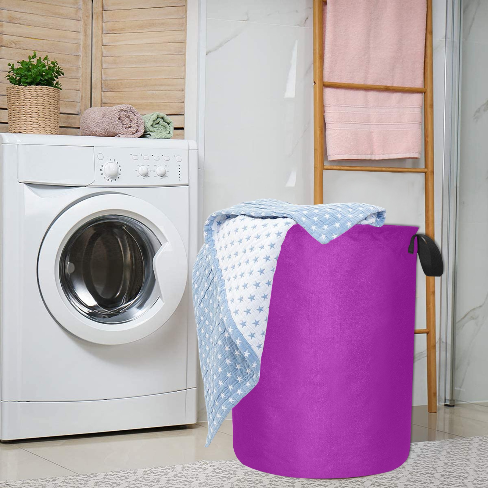 color dark magenta Laundry Bag (Large)